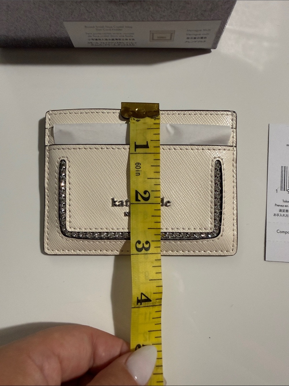 kate spade Cream Leather Card & Key Pocket with Crystal Accent - Picture 12 of 16